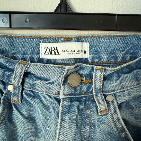 Zara Women's Blue Distressed Flare Jeans - Picture 2 of 4